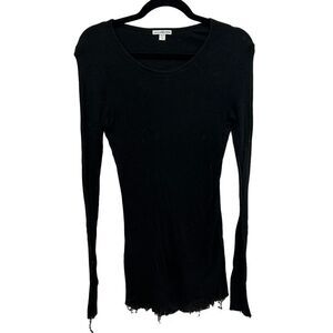 Standard James Perse Women Large Black‎ Witchy Long Sleeve Top Stevie Nicks Sz 3